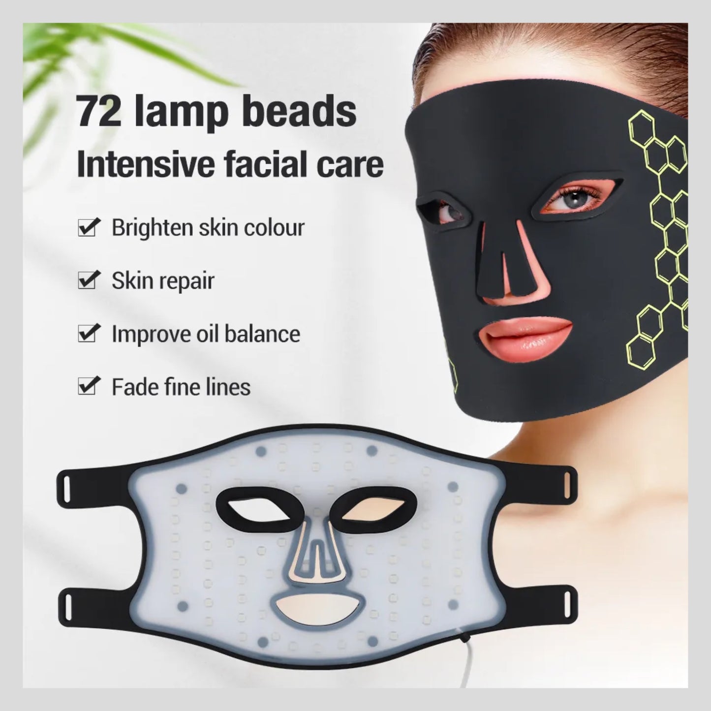 PURESKIN Beauty Care LED Light Therapy Face Mask